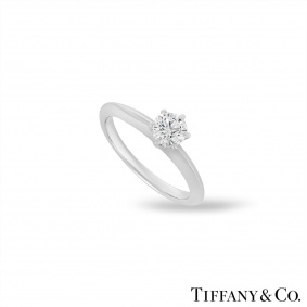 Tiffany & Co. Platinum Round Brilliant Cut Diamond Setting Ring 0.38ct H/VS1 XXX Tiffany & Co. Platinum Round Brilliant Cut Diamond Setting Ring 0.38ct H/VS1 XXX